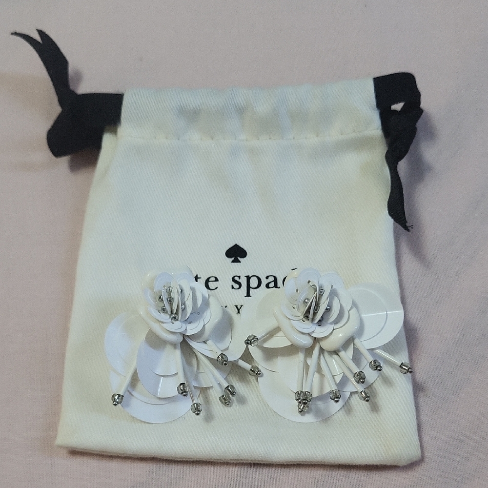Kate Spade White Floral Earrings